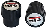 Black Plastic Valve Caps Grooved Sidewall with White Big O Logo (Non-Nitrogen Applications)